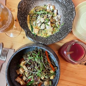 our 2 dishes  at Llévame al Huerto in Gran Canaria