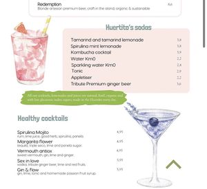 menu  at Llévame al Huerto in Gran Canaria