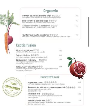 menu 2  at Llévame al Huerto in Gran Canaria