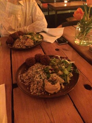 falafel and rice bowl at Warzywniak in Poznan