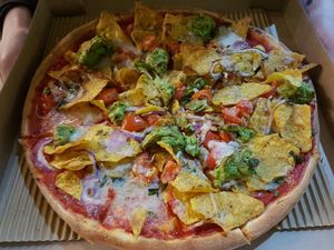 Vegan Nacho Pizza at Parrino's Pizza in Miranda