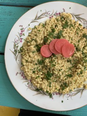 Gouda Mac and cheese, so good!!  at Aviv - Old Town in Portland