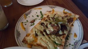 jackfruit brisket on housemate matza at Aviv - Old Town in Portland