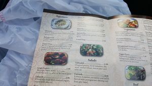 Menu at Cedars Grill in St Petersburg