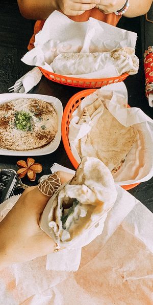 Hummus wrap and hummus w pita bread at Cedars Grill in St Petersburg