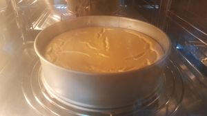 Vegan cheesecake with mango/ginger coulis as topping :-) at I Scream Coffee in Leiden