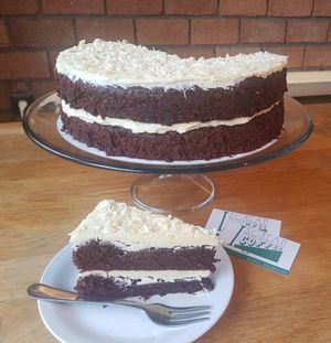 Red Velvet cake with white chocolate at I Scream Coffee in Leiden