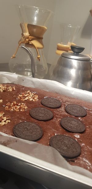 Homemade oreo / pecan brownies at I Scream Coffee in Leiden