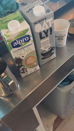 #plantbased milks we always have. Occassionaly also cocos or almond at I Scream Coffee in Leiden