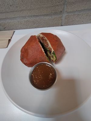 Crunchwrap 💜 at Under the Sun Cafe in Long Beach