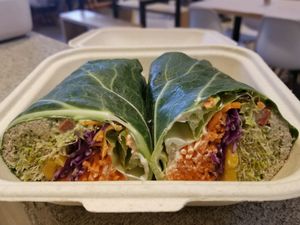 raw vegan tuna wrap at Under the Sun Cafe in Long Beach