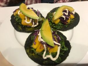 Mango Tacos  at Under the Sun Cafe in Long Beach