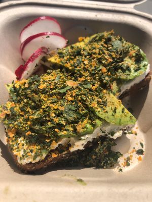 Avocado toast  at Under the Sun Cafe in Long Beach