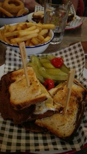 Vegan bacon sandwich at Bread Meats Bread in Edinburgh
