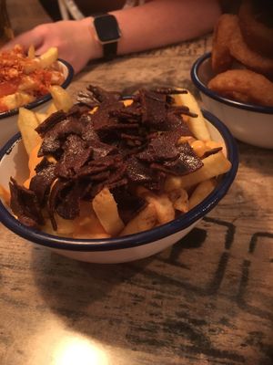 Bacon chips at Bread Meats Bread in Edinburgh