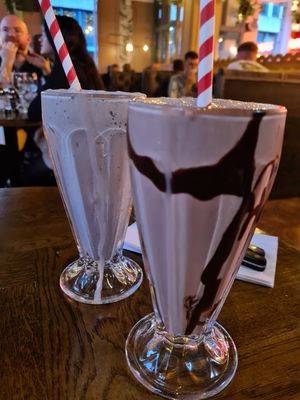 Chocolate and oreo milkshakes at Bread Meats Bread - St Vincent St in Glasgow