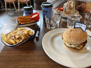 The vegan poutine was delicious. The vegan burger and poutine were mine. The other day as my meat eating counter part.   at Bread Meats Bread - St Vincent St in Glasgow