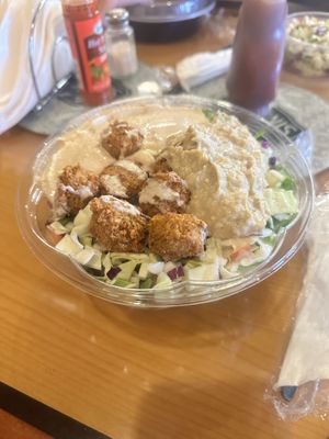 Loaded falafel bowl  at Ray Adea's Mediterranean Kitchen in Salem