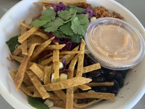 With dressing  at Chef Tanya's Kitchen in Palm Springs