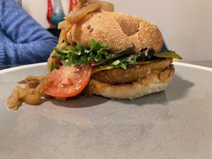 Guadalajara burger  at Chef Tanya's Kitchen in Palm Springs