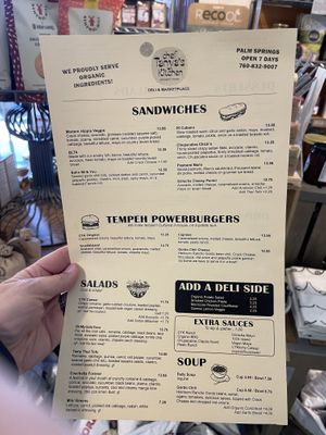 Menu  at Chef Tanya's Kitchen in Palm Springs