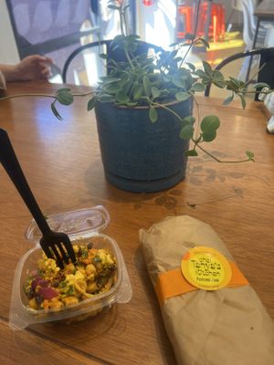 Moroccan cauliflower salad and a seitan pastrami   at Chef Tanya's Kitchen in Palm Springs