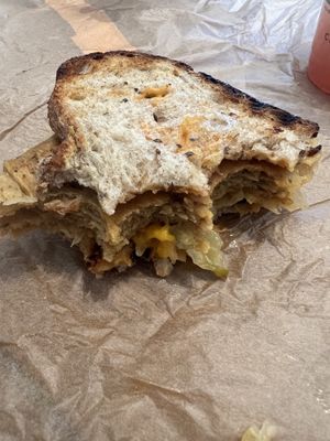 Several layers of pastrami, cheese, and pickles!  at Chef Tanya's Kitchen in Palm Springs