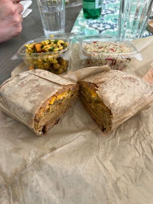 Pastrami Mammi with cauliflower & quinoa sides   at Chef Tanya's Kitchen in Palm Springs