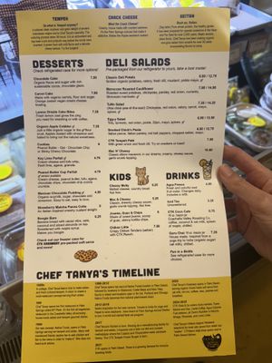 Menu 2026  at Chef Tanya's Kitchen in Palm Springs