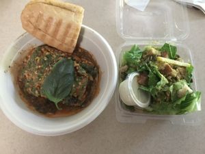 Lasagna with Caesar salad side - fantastic! at Chef Tanya's Kitchen in Palm Springs