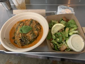 The lasagna/Caesar salad combo. So good   at Chef Tanya's Kitchen in Palm Springs