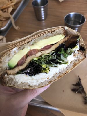 BLT sandwich with crack cheese at Chef Tanya's Kitchen in Palm Springs