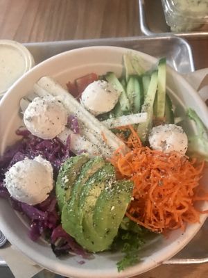 Modern hippie veggie on salad instead  of bread at Chef Tanya's Kitchen in Palm Springs