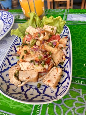 Spicy tofu saladd  at Naga Cafe & Bar in Koh Chang