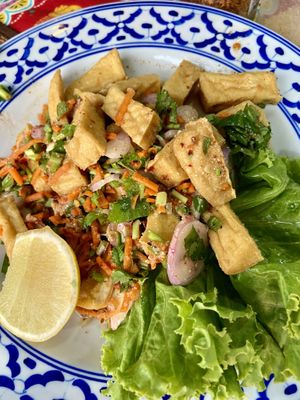 Spicy tofu salad   at Naga Cafe & Bar in Koh Chang