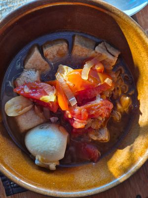 Tofu and egg in brown sauce at Naga Cafe & Bar in Koh Chang