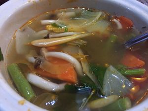 Tom Yam with extra veggies and almost raw veggies like wished :) at Naga Cafe & Bar in Koh Chang