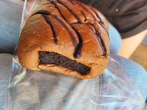 Chocolate cake in chocolate bun - tasty and not too sweet at HiPizza in Taipei