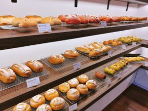 So many kinds of bread! at HiPizza in Taipei