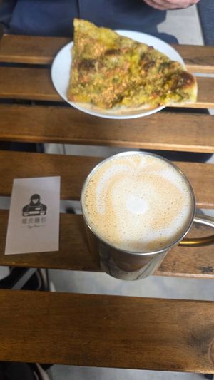 Café latte with soy milk at HiPizza in Taipei