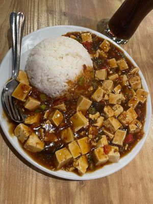Ma po tofu ask for no meat   at Amaysia Restaurant in Newcastle Upon Tyne