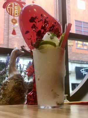 Lime and plum iced drink   at Amaysia Restaurant in Newcastle Upon Tyne