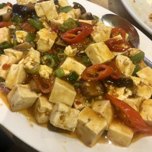 Mapo tofu (vegan version)  at Amaysia Restaurant in Newcastle Upon Tyne