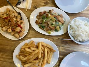 Salt n pepper tofu and Nochickn ginger and spring onion   at Amaysia Restaurant in Newcastle Upon Tyne