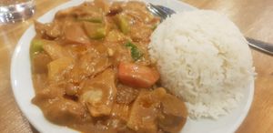 No chicken curry and rice (vg) at Amaysia Restaurant in Newcastle Upon Tyne