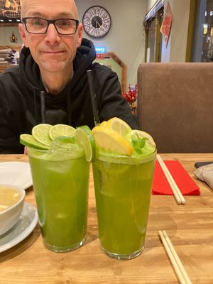 Homemade limeade and lemonade  at Amaysia Restaurant in Newcastle Upon Tyne