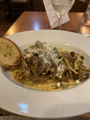 Vegan carbonara at Marcellos of Douglas in Cork