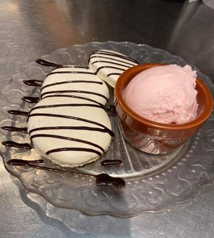 Vegan meringue and watermelon icecream at Marcellos of Douglas in Cork