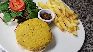 Falafel burger at Marcellos of Douglas in Cork