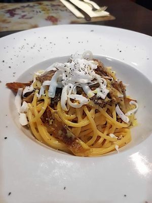 Vegan carbonara at Marcellos of Douglas in Cork
